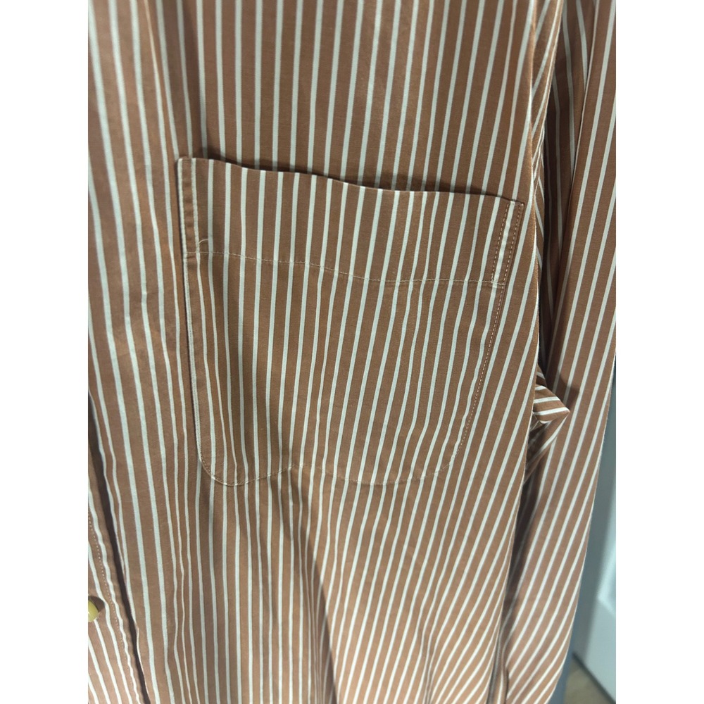 Peter Millar Men's Medium M Brown Striped Long Sleeve Button-Down Shirt - Picture 5 of 7